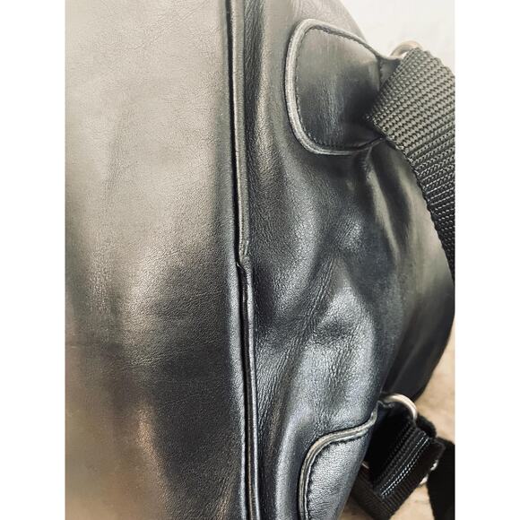 rare vtg COACH XL black Leather backpack / daypack / Rucksack serial# 0529 - Picture 6 of 9
